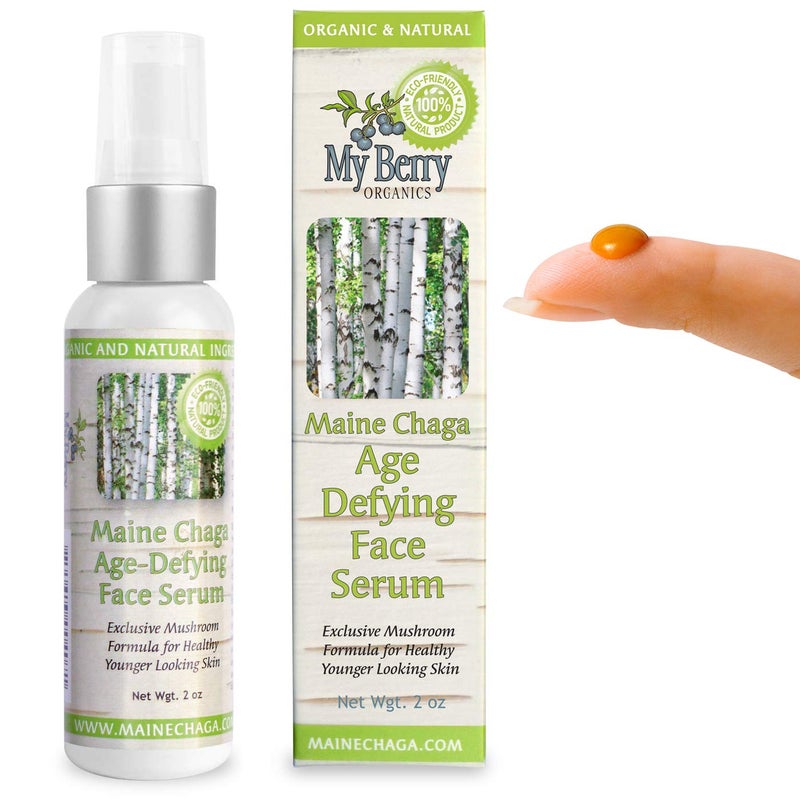 Maine Chaga AgeDefying Face Serum  Unique AntiAging Formula  Helps Reduce Fine Lines  Wrinkles  2 Oz
